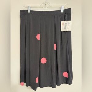 LuLaRoe Black Skirt with Pink Dots